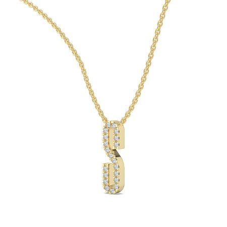 S Eternal Initial Pendant with Lab-Grown Diamonds and Attached Chain 0.08cts