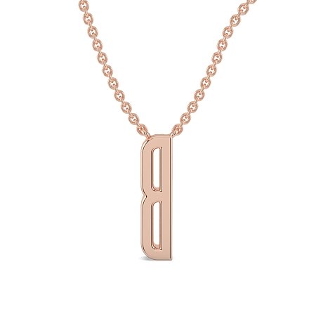 B Eternal Initial Pendant with Lab-Grown Diamonds and Attached Chain 0.09cts