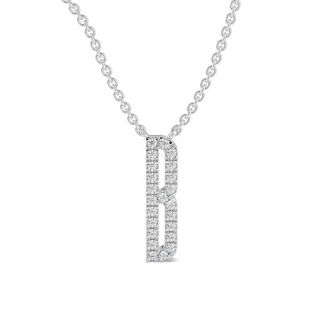 B Eternal Initial Pendant with Lab-Grown Diamonds and Attached Chain 0.09cts