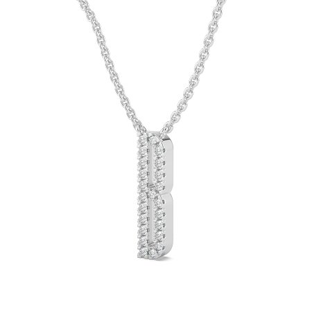 B Eternal Initial Pendant with Lab-Grown Diamonds and Attached Chain 0.09cts