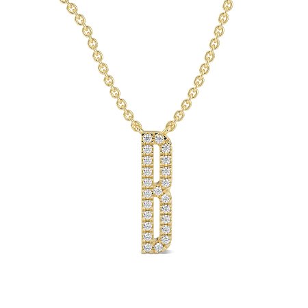 B Eternal Initial Pendant with Lab-Grown Diamonds and Attached Chain 0.09cts