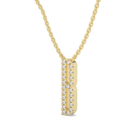 B Eternal Initial Pendant with Lab-Grown Diamonds and Attached Chain 0.09cts