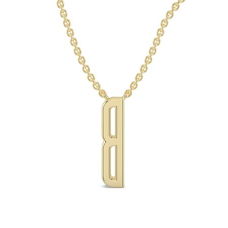 B Eternal Initial Pendant with Lab-Grown Diamonds and Attached Chain 0.09cts