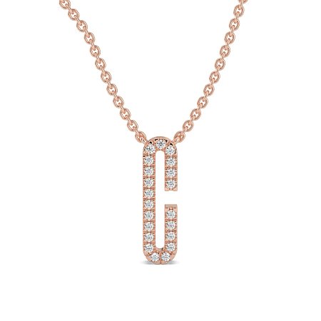 C Eternal Initial Pendant with Lab-Grown Diamonds and Attached Chain 0.09cts