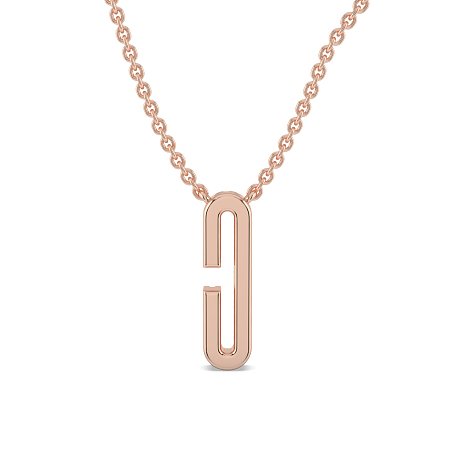 C Eternal Initial Pendant with Lab-Grown Diamonds and Attached Chain 0.09cts