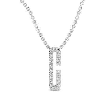 C Eternal Initial Pendant with Lab-Grown Diamonds and Attached Chain 0.09cts