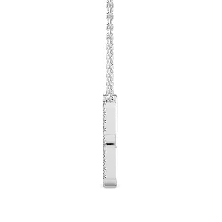 C Eternal Initial Pendant with Lab-Grown Diamonds and Attached Chain 0.09cts
