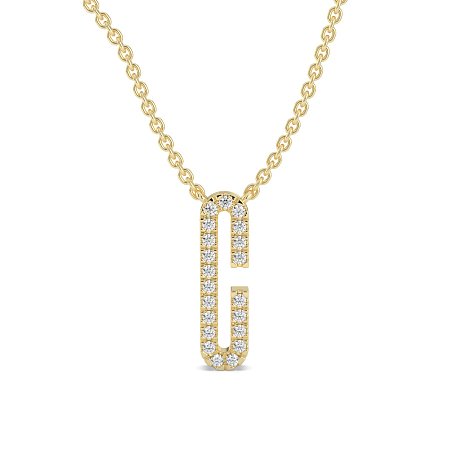 C Eternal Initial Pendant with Lab-Grown Diamonds and Attached Chain 0.09cts