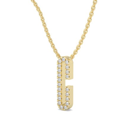 C Eternal Initial Pendant with Lab-Grown Diamonds and Attached Chain 0.09cts