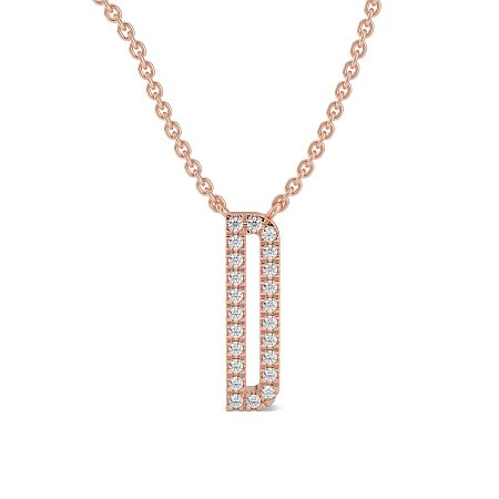 D Eternal Initial Pendant with Lab-Grown Diamonds and Attached Chain 0.09cts