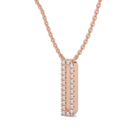 D Eternal Initial Pendant with Lab-Grown Diamonds and Attached Chain 0.09cts