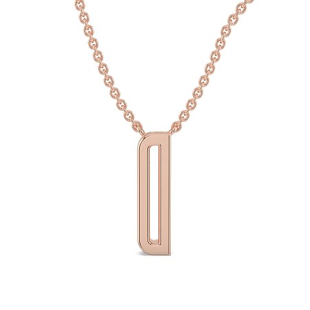 D Eternal Initial Pendant with Lab-Grown Diamonds and Attached Chain 0.09cts