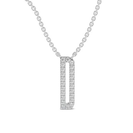 D Eternal Initial Pendant with Lab-Grown Diamonds and Attached Chain 0.09cts