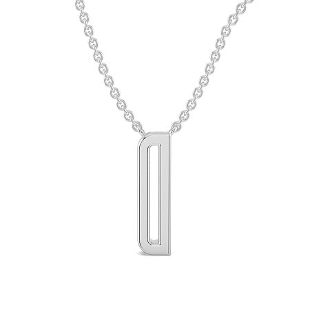 D Eternal Initial Pendant with Lab-Grown Diamonds and Attached Chain 0.09cts