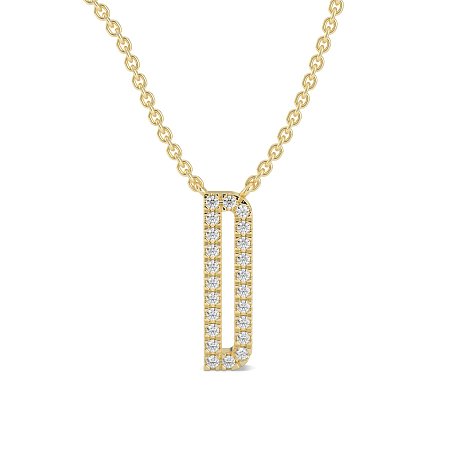 D Eternal Initial Pendant with Lab-Grown Diamonds and Attached Chain 0.09cts