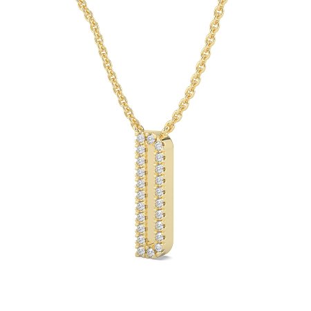 D Eternal Initial Pendant with Lab-Grown Diamonds and Attached Chain 0.09cts