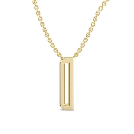 D Eternal Initial Pendant with Lab-Grown Diamonds and Attached Chain 0.09cts
