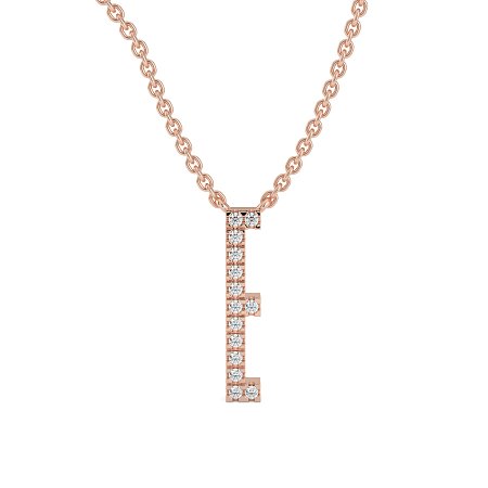 E Eternal Initial Pendant with Lab-Grown Diamonds and Attached Chain 0.06cts