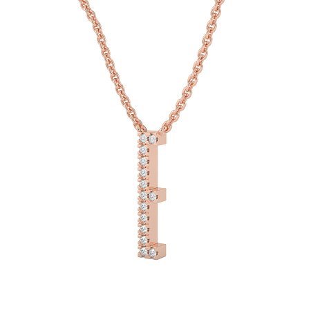 E Eternal Initial Pendant with Lab-Grown Diamonds and Attached Chain 0.06cts