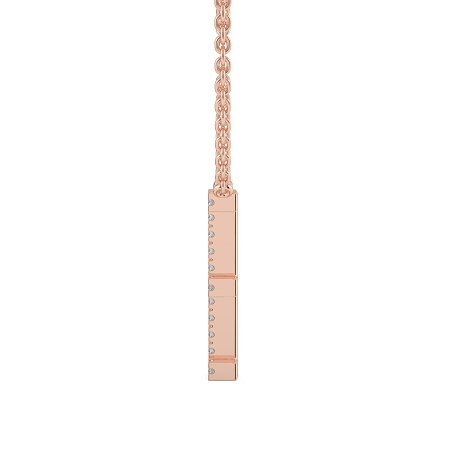 E Eternal Initial Pendant with Lab-Grown Diamonds and Attached Chain 0.06cts