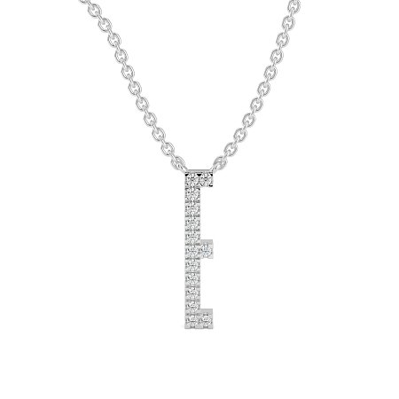 E Eternal Initial Pendant with Lab-Grown Diamonds and Attached Chain 0.06cts