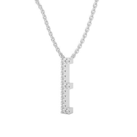 E Eternal Initial Pendant with Lab-Grown Diamonds and Attached Chain 0.06cts