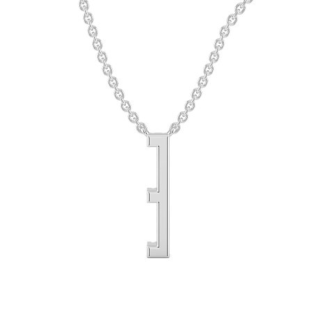 E Eternal Initial Pendant with Lab-Grown Diamonds and Attached Chain 0.06cts
