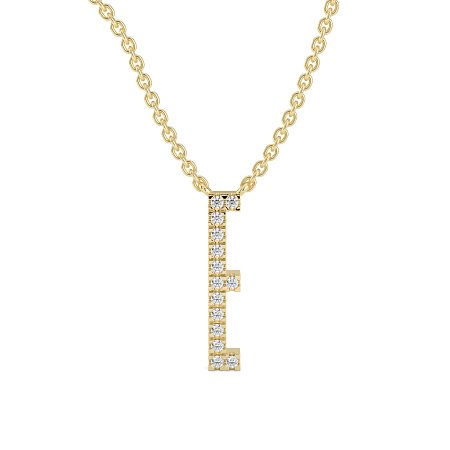 E Eternal Initial Pendant with Lab-Grown Diamonds and Attached Chain 0.06cts