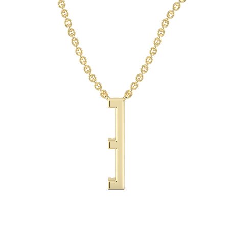 E Eternal Initial Pendant with Lab-Grown Diamonds and Attached Chain 0.06cts