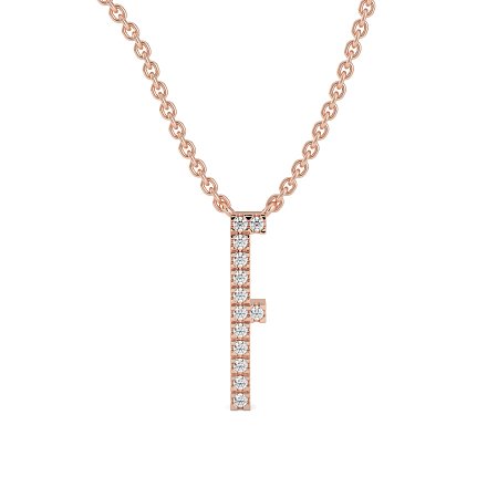 F Eternal Initial Pendant with Lab-Grown Diamonds and Attached Chain 0.06cts