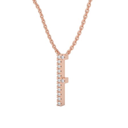 F Eternal Initial Pendant with Lab-Grown Diamonds and Attached Chain 0.06cts