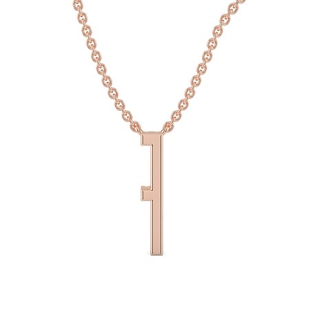 F Eternal Initial Pendant with Lab-Grown Diamonds and Attached Chain 0.06cts