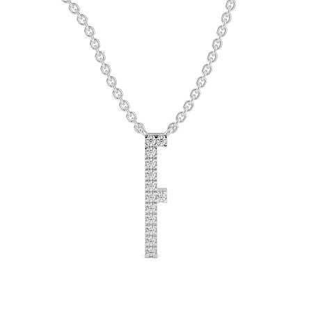 F Eternal Initial Pendant with Lab-Grown Diamonds and Attached Chain 0.06cts