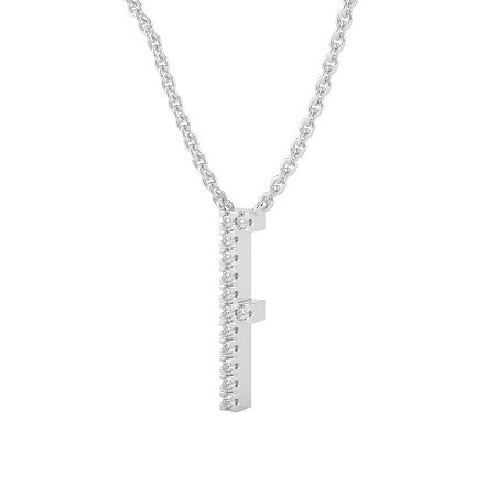 F Eternal Initial Pendant with Lab-Grown Diamonds and Attached Chain 0.06cts