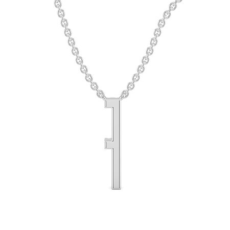 F Eternal Initial Pendant with Lab-Grown Diamonds and Attached Chain 0.06cts