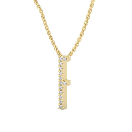 F Eternal Initial Pendant with Lab-Grown Diamonds and Attached Chain 0.06cts