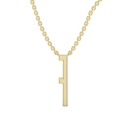 F Eternal Initial Pendant with Lab-Grown Diamonds and Attached Chain 0.06cts