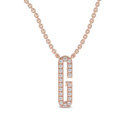 G Eternal Initial Pendant with Lab-Grown Diamonds and Attached Chain 0.09cts