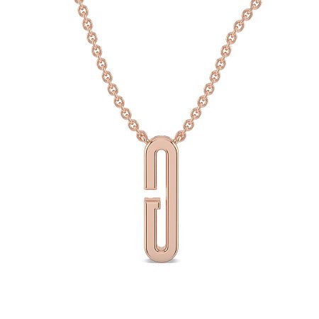 G Eternal Initial Pendant with Lab-Grown Diamonds and Attached Chain 0.09cts