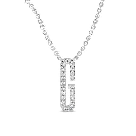 G Eternal Initial Pendant with Lab-Grown Diamonds and Attached Chain 0.09cts