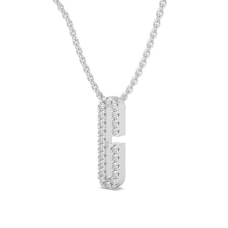 G Eternal Initial Pendant with Lab-Grown Diamonds and Attached Chain 0.09cts