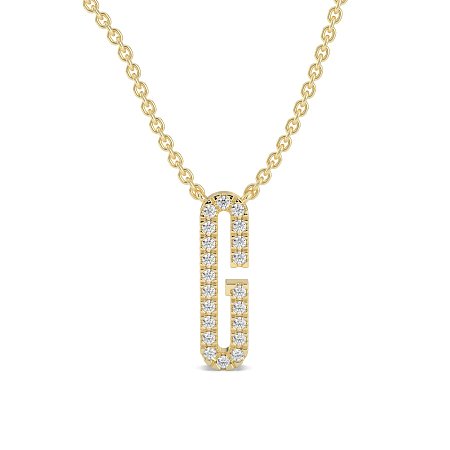 G Eternal Initial Pendant with Lab-Grown Diamonds and Attached Chain 0.09cts