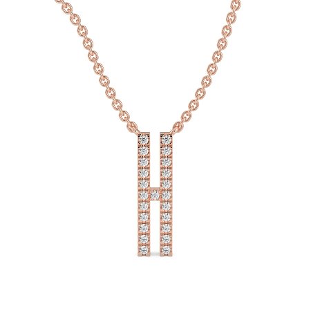 H Eternal Initial Pendant with Lab-Grown Diamonds and Attached Chain 0.09cts
