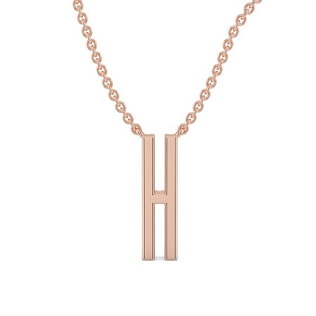H Eternal Initial Pendant with Lab-Grown Diamonds and Attached Chain 0.09cts