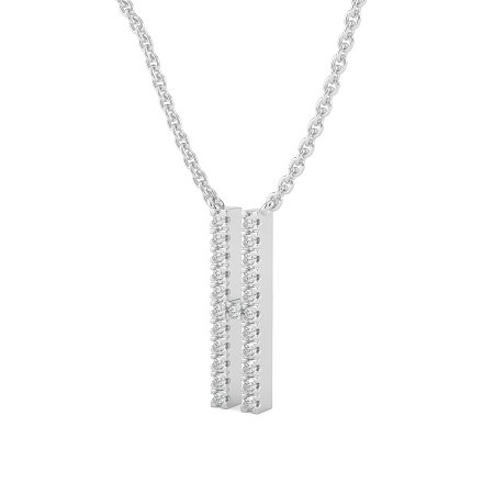 H Eternal Initial Pendant with Lab-Grown Diamonds and Attached Chain 0.09cts