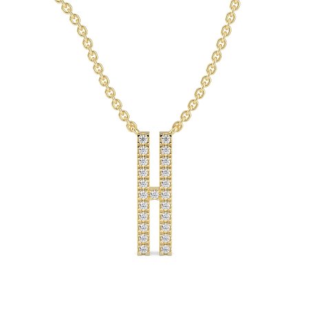 H Eternal Initial Pendant with Lab-Grown Diamonds and Attached Chain 0.09cts