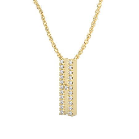 H Eternal Initial Pendant with Lab-Grown Diamonds and Attached Chain 0.09cts