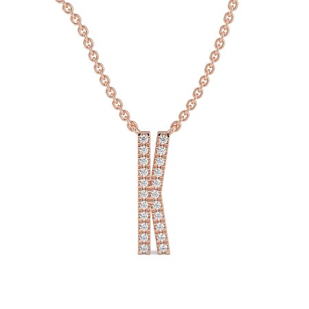 K Eternal Initial Pendant with Lab-Grown Diamonds and Attached Chain 0.09cts
