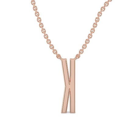 K Eternal Initial Pendant with Lab-Grown Diamonds and Attached Chain 0.09cts