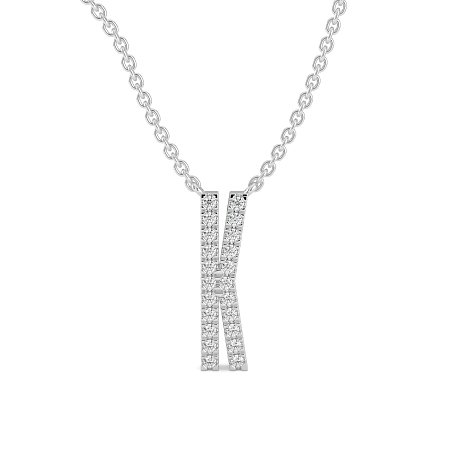 K Eternal Initial Pendant with Lab-Grown Diamonds and Attached Chain 0.09cts